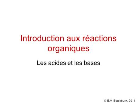 Introduction aux réactions organiques