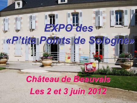 EXPO des «Ptits Points de Sologne» Château de Beauvais Les 2 et 3 juin 2012.
