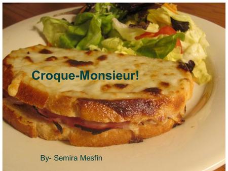 Croque-Monsieur! By- Semira Mesfin.