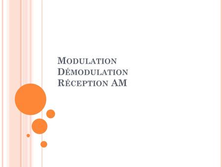 Modulation Démodulation Réception AM