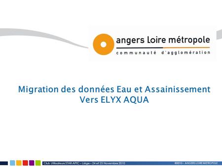 Migration des données Eau et Assainissement Vers ELYX AQUA