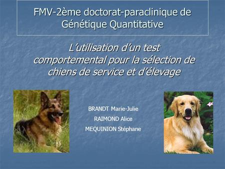 FMV-2ème doctorat-paraclinique de Génétique Quantitative
