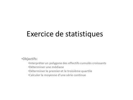 Exercice de statistiques
