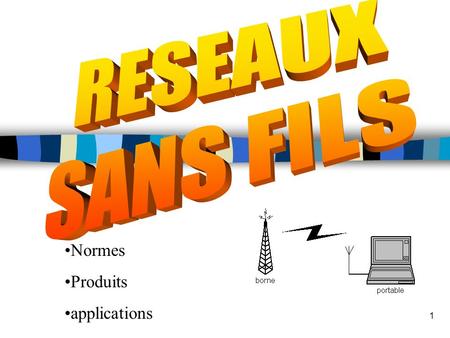 RESEAUX SANS FILS Normes Produits applications MRIM Nancy JPB