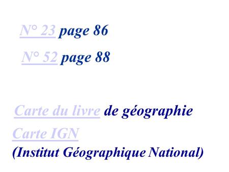 Carte du livre de géographie