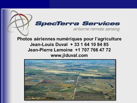 Photos aériennes numériques pour l’agriculture