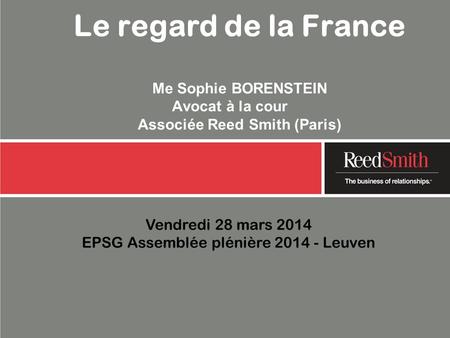 Vendredi 28 mars 2014 EPSG Assemblée plénière Leuven