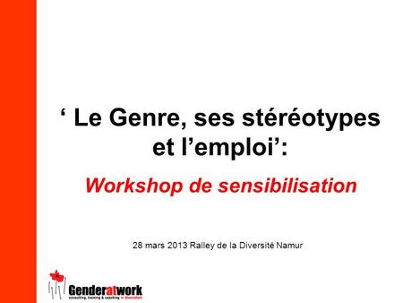 ‘ Le Genre, ses stéréotypes et l’emploi’: Workshop de sensibilisation