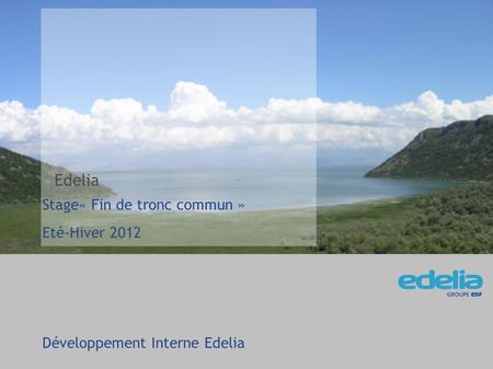 Edelia Stage« Fin de tronc commun » Eté-Hiver 2012