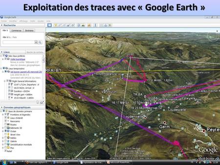 Exploitation des traces avec « Google Earth »