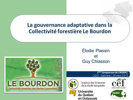 La gouvernance adaptative dans la Collectivité forestière Le Bourdon