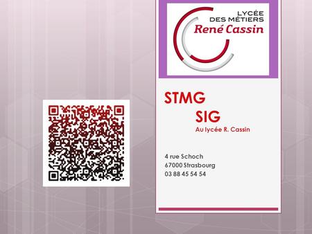 STMG SIG Au lycée R. Cassin