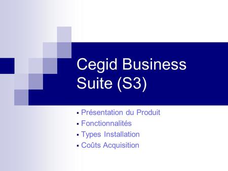 Cegid Business Suite (S3)