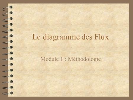 Le diagramme des Flux Module 1 : Méthodologie.