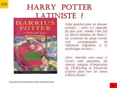 HARRY Potter latiniste ?