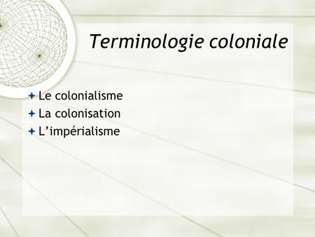 Terminologie coloniale