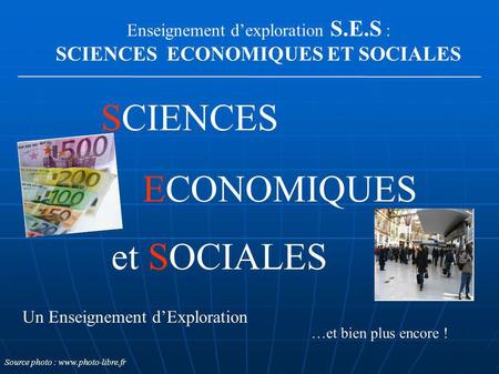 SCIENCES ECONOMIQUES ET SOCIALES