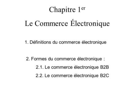 Le Commerce Électronique