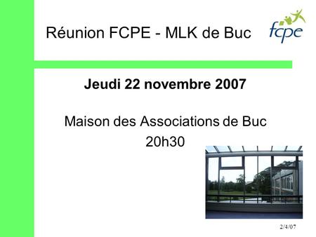 Réunion FCPE - MLK de Buc