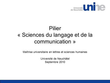 Pilier « Sciences du langage et de la communication »