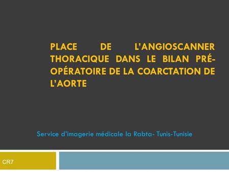 Service d’imagerie médicale la Rabta- Tunis-Tunisie