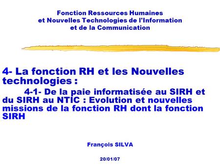 4- La fonction RH et les Nouvelles technologies :