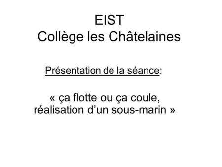 EIST Collège les Châtelaines
