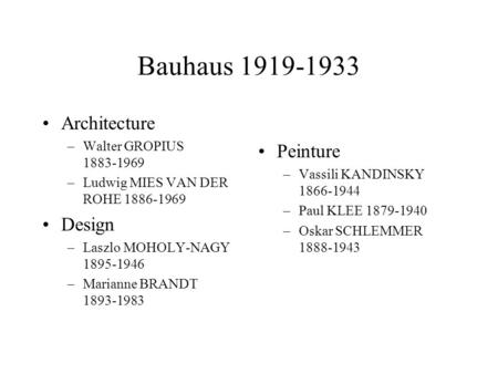 Bauhaus Architecture Peinture Design
