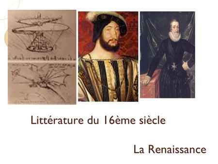 Littérature et histoire du 16ème siècle