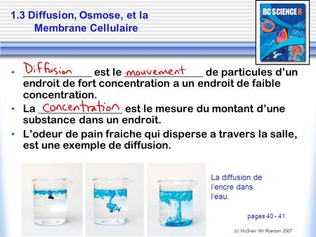 1.3 Diffusion, Osmose, et la Membrane Cellulaire