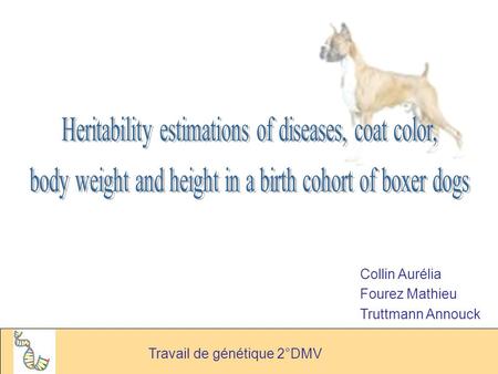 Heritability estimations of diseases, coat color,