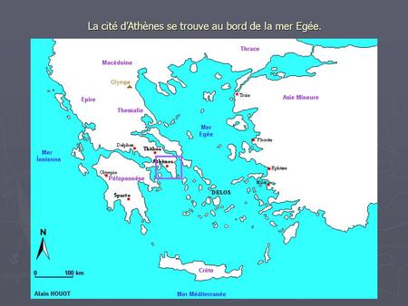 La cité d’Athènes se trouve au bord de la mer Egée.