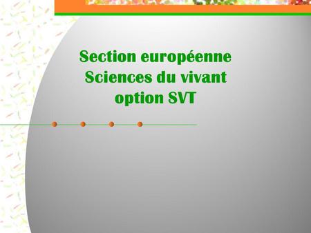 Section européenne Sciences du vivant option SVT