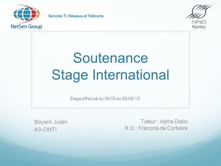 Soutenance Stage International