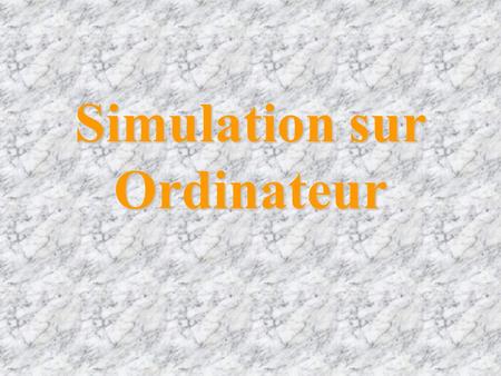 Simulation sur Ordinateur