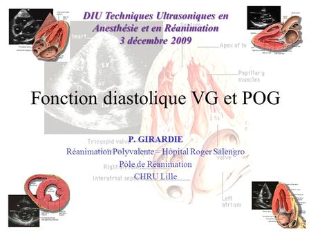 Fonction diastolique VG et POG