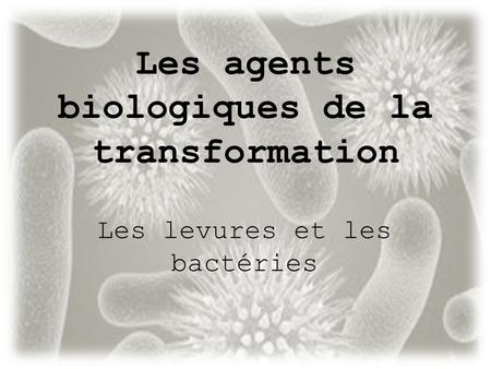 Les agents biologiques de la transformation