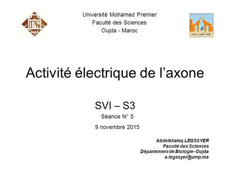 Activité électrique de l’axone