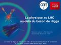 La physique au LHC au-delà du boson de Higgs Fabienne Ledroit – LPSC Grenoble Directrice de Recherche, CNRS.