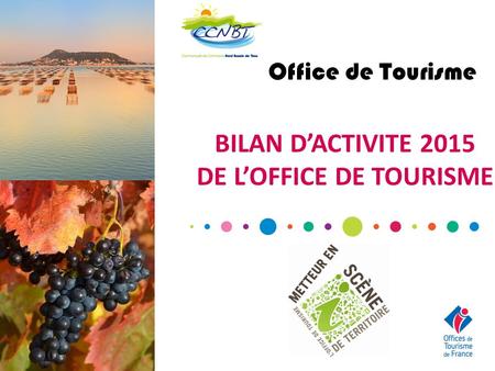 BILAN D’ACTIVITE 2015 DE L’OFFICE DE TOURISME Office de Tourisme.