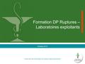 Formation DP Ruptures – Laboratoires exploitants Octobre 2014 Gestion des flux d’information de ruptures d'approvisionnement.