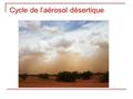 Cycle de l’aérosol désertique. Permanents : S. Alfaro, M. Attoui, G. Bergametti, C. Bouet, J. Cuesta, K. Desboeufs, F. Dulac, G. Forêt, P. Formenti, E.