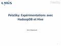 PetaSky: Expérimentations avec HadoopDB et Hive 1 Amin Mesmoudi.