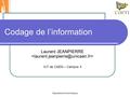 Département Informatique Codage de l’information Laurent JEANPIERRE IUT de CAEN – Campus 3.