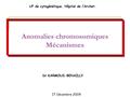 Anomalies chromosomiques Mécanismes