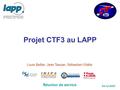 Projet CTF3 au LAPP Réunion de service 04-12-2007 Louis Bellier, Jean Tassan, Sébastien Vilalte.