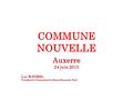 COMMUNE NOUVELLE Auxerre 24 juin 2015 Luc WAYMEL Président de l’Association des Maires Ruraux du Nord.