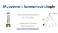 Mouvement harmonique simple Laboratoires de physique de 1 ère année Université d’Ottawa PHY 1524/1722 https://uottawa.blackboard.com/