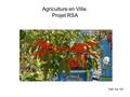 Agriculture en Ville. Projet RSA fran dur fra. RSA ● Agriculture Hors sol. ● Peut constituer une réponse aux problèmes d'eau et de pollution. ● Culture.
