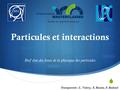  Particules et interactions Bref état des lieux de la physique des particules Transparents : L. Valery, E. Busato, F. Badaud.